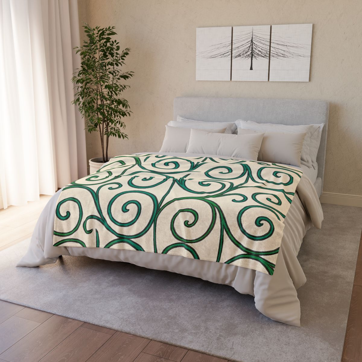 Tendrilled Spiral Matrix Blanket