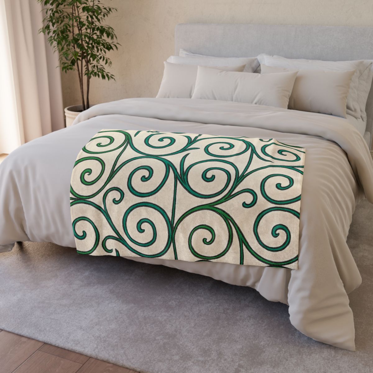 Tendrilled Spiral Matrix Blanket