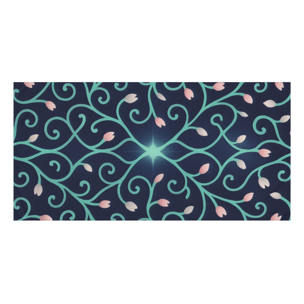 Tendrilled Star Lattice designer printed towels