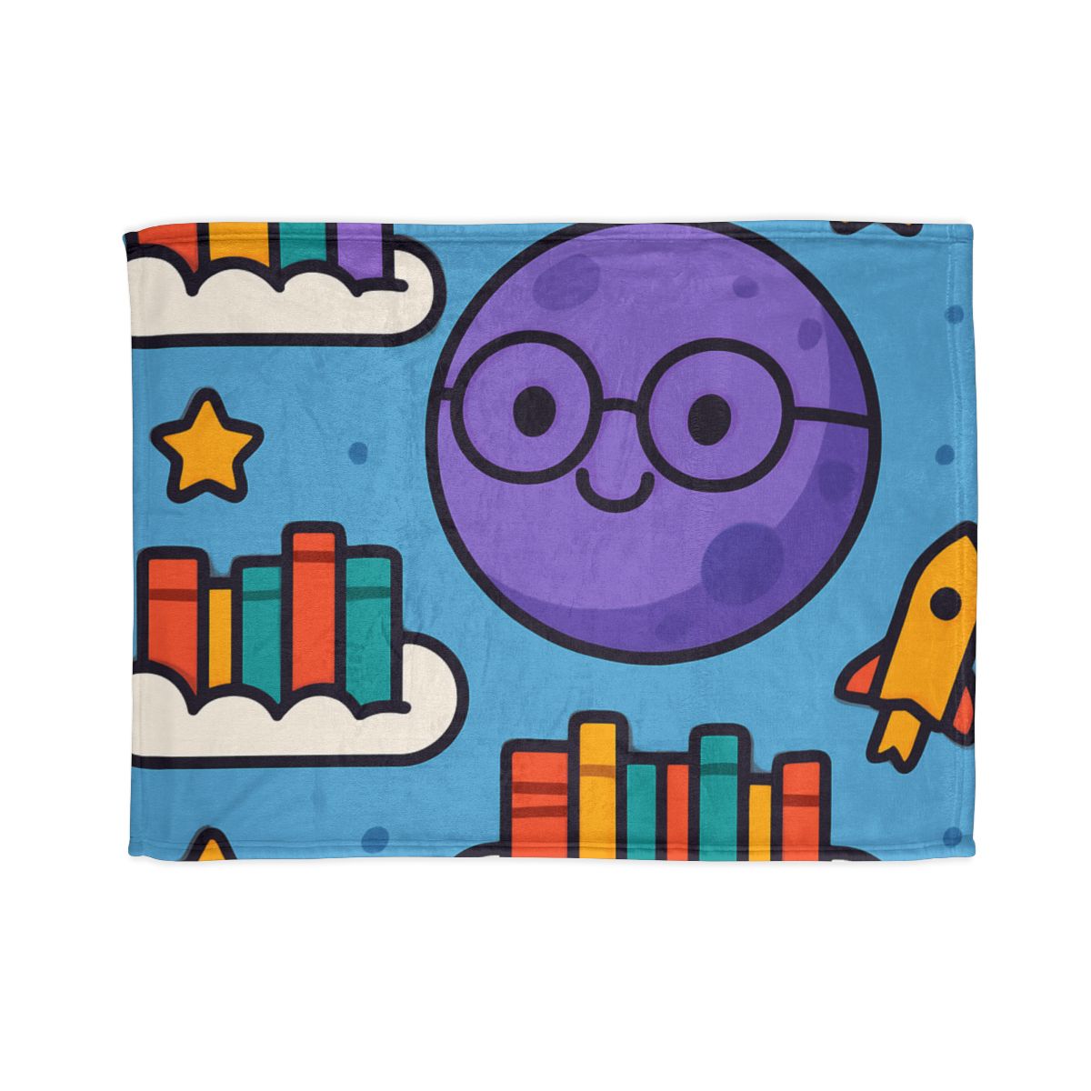 The Cloud Library Of Planet Puff personalized cozy blankets