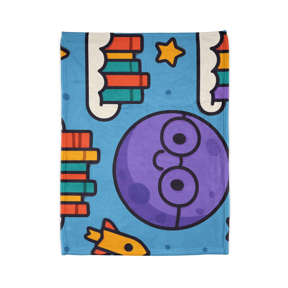 The Cloud Library Of Planet Puff personalized cozy blankets