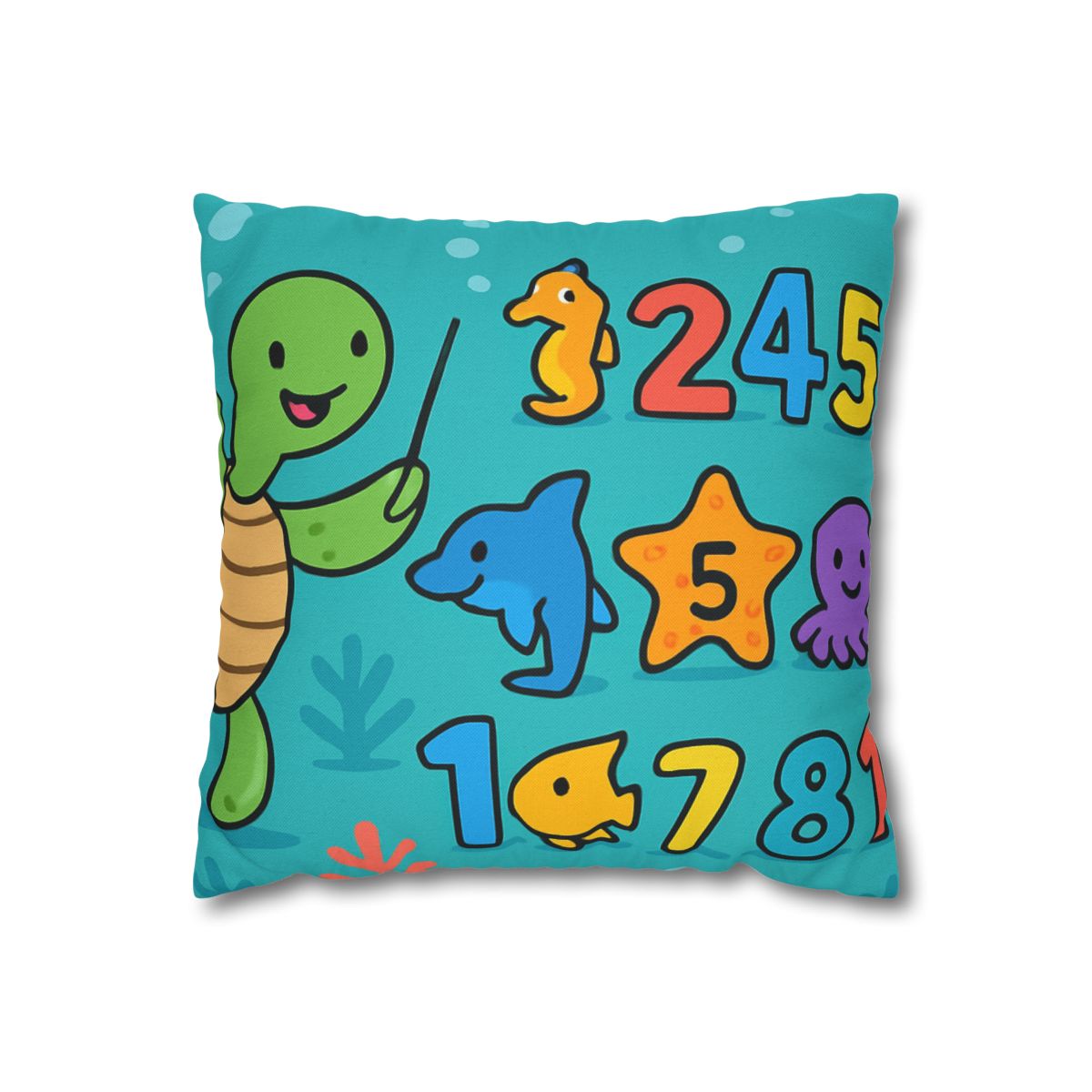 The Coral Reef Number Parade trendy patterned pillow cases