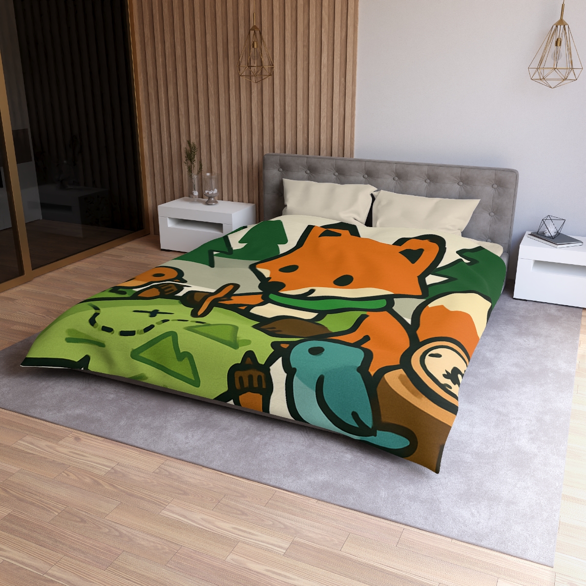 The Map Making Fox In Misty Pines duvets for gifts