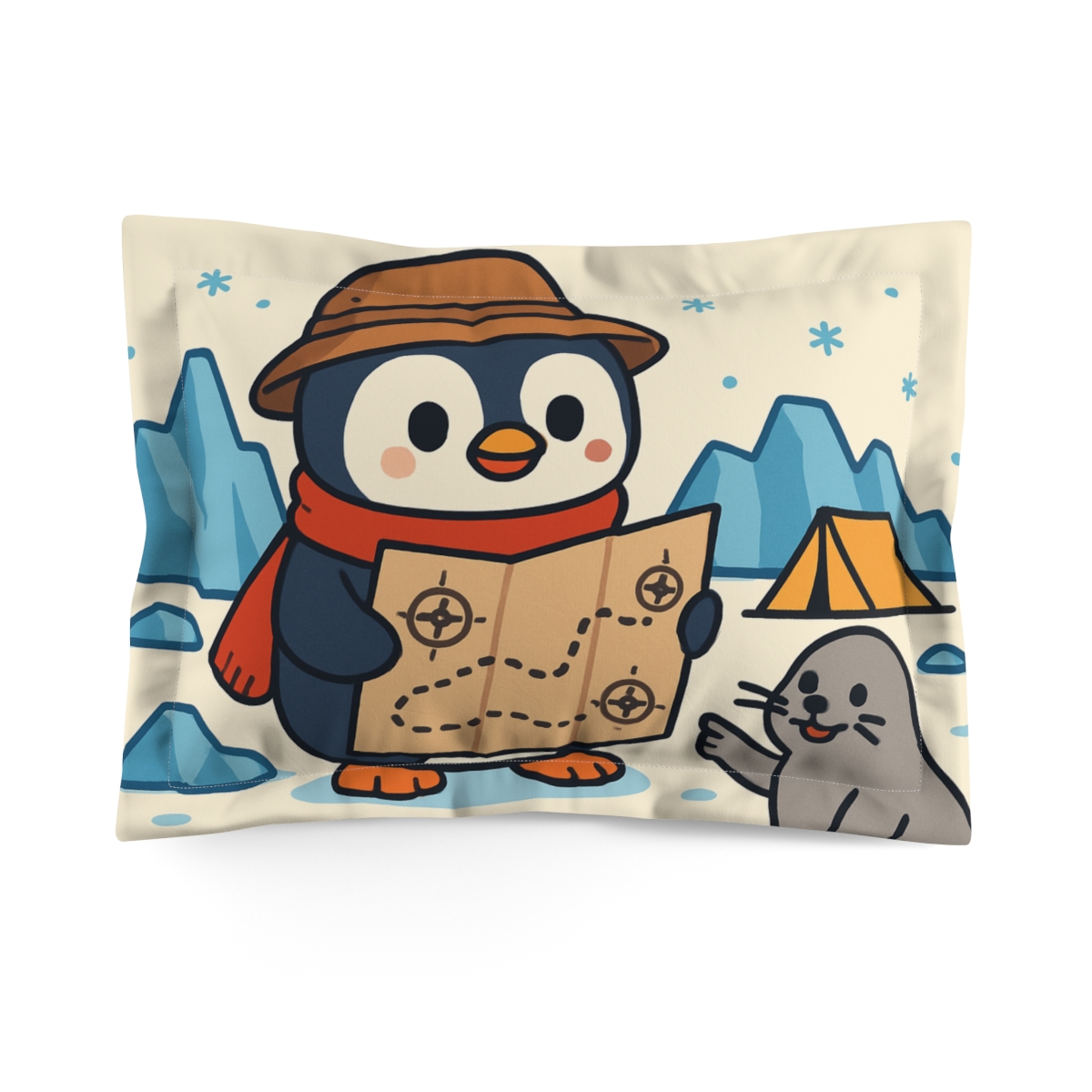 The Map Making Penguin Of Iceberg Bay soft plush pillows