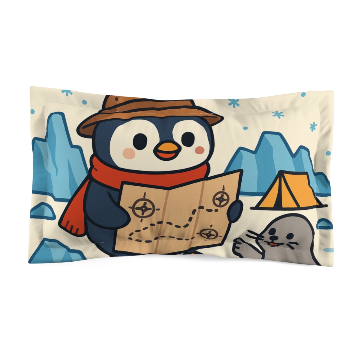 The Map Making Penguin Of Iceberg Bay soft plush pillows