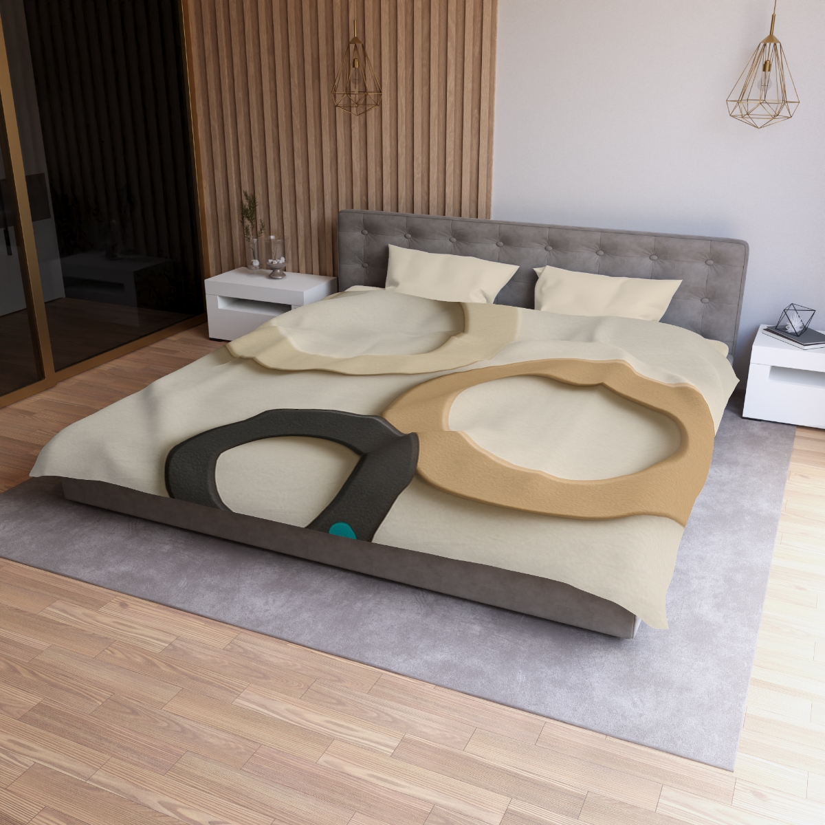 Three Balanced Rings personalized bedding duvets