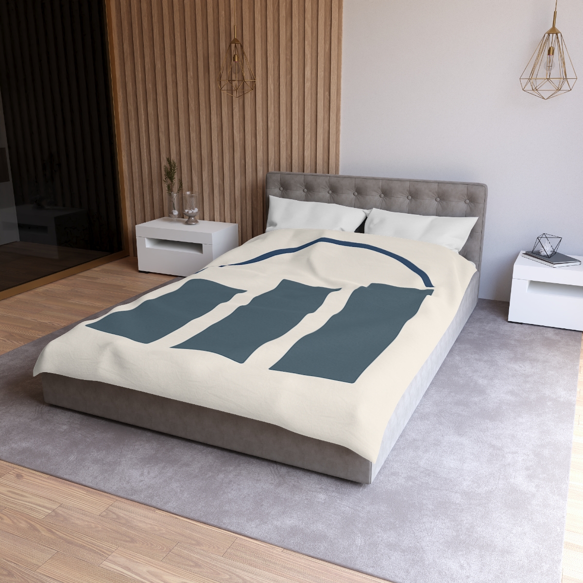 Three Bars With Hanging Arc designer printed duvets