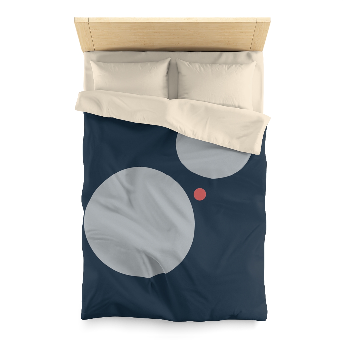 Three Quiet Circles designer printed duvets