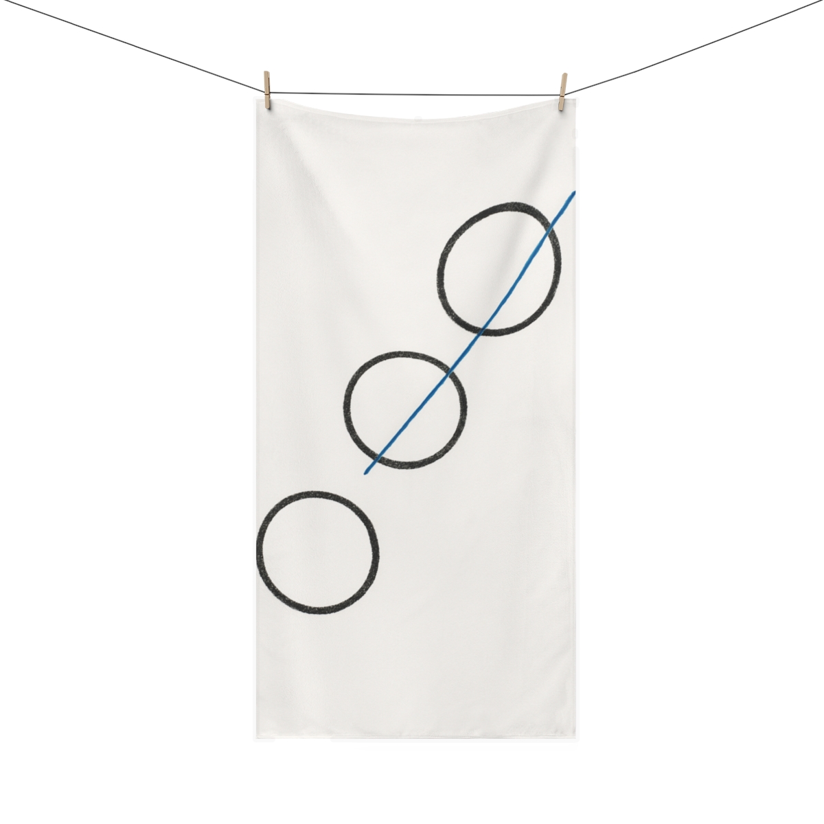 Three Rings With Shared Line personalized bath towels