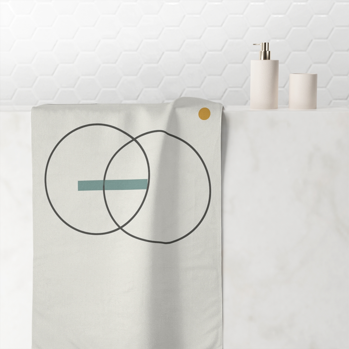 Three Rings With Shared Tangent personalized bath towels