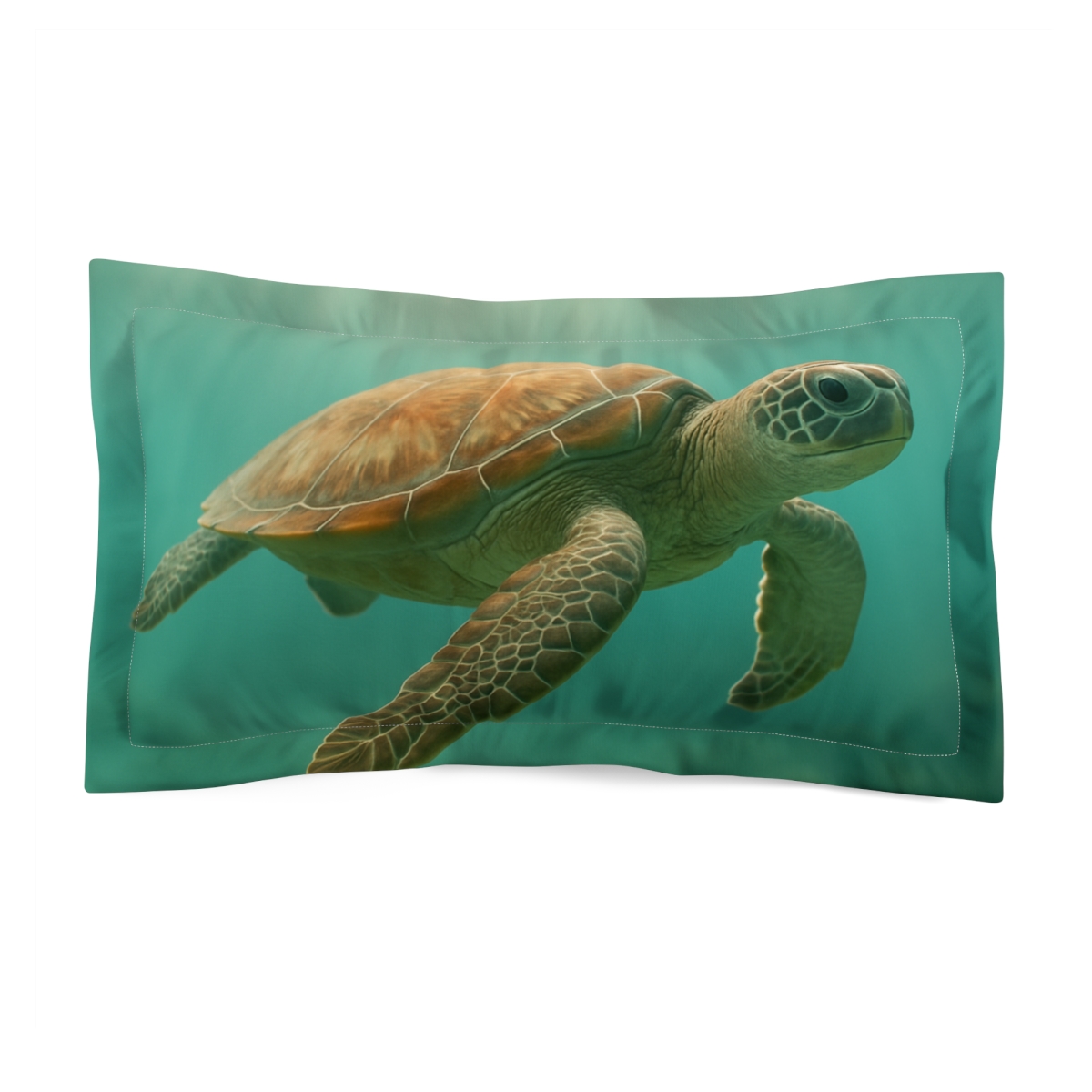 Tidal Drift Green Sea Turtle stylish throw pillows