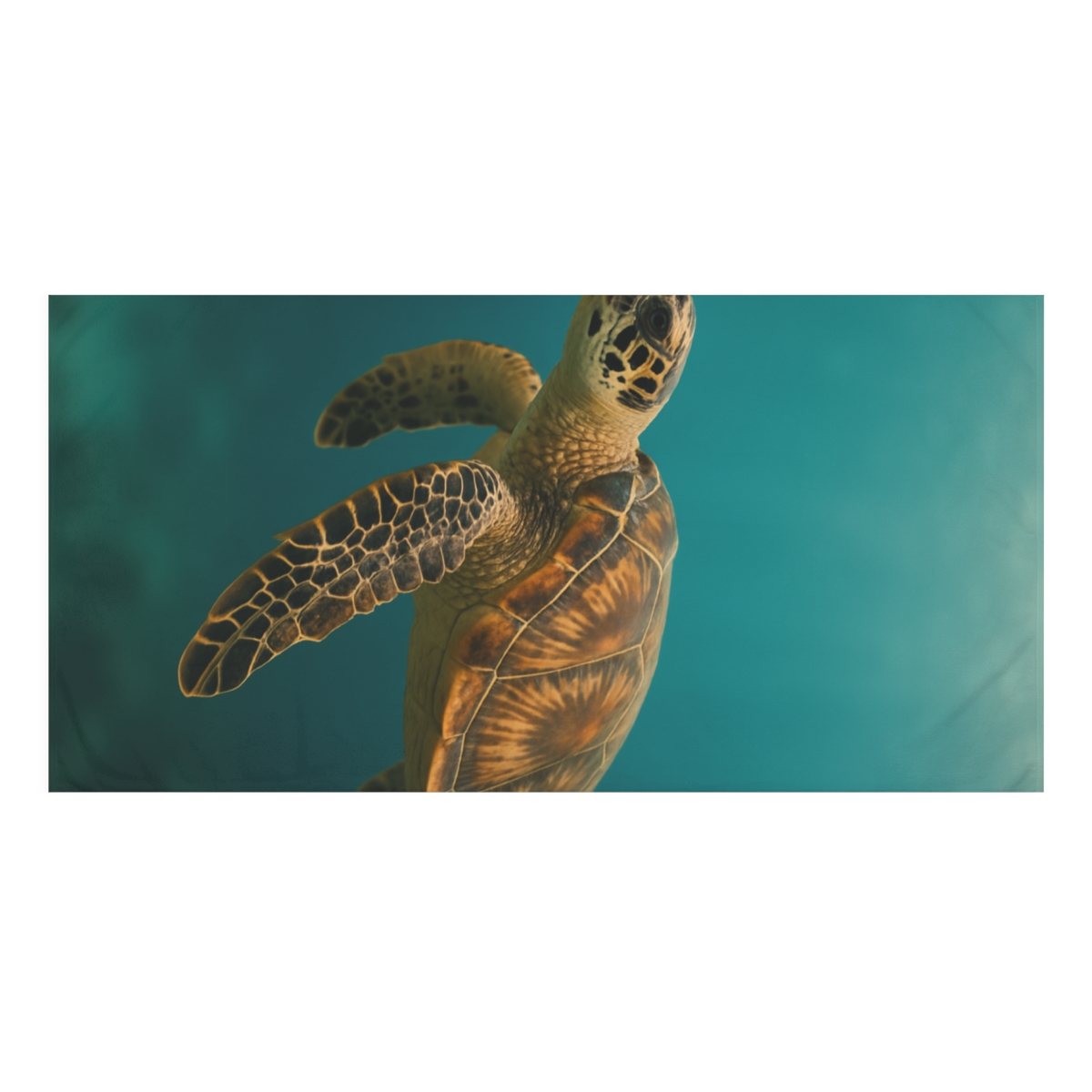 Tidal Drift Hawksbill Sea Turtle stylish beach towels
