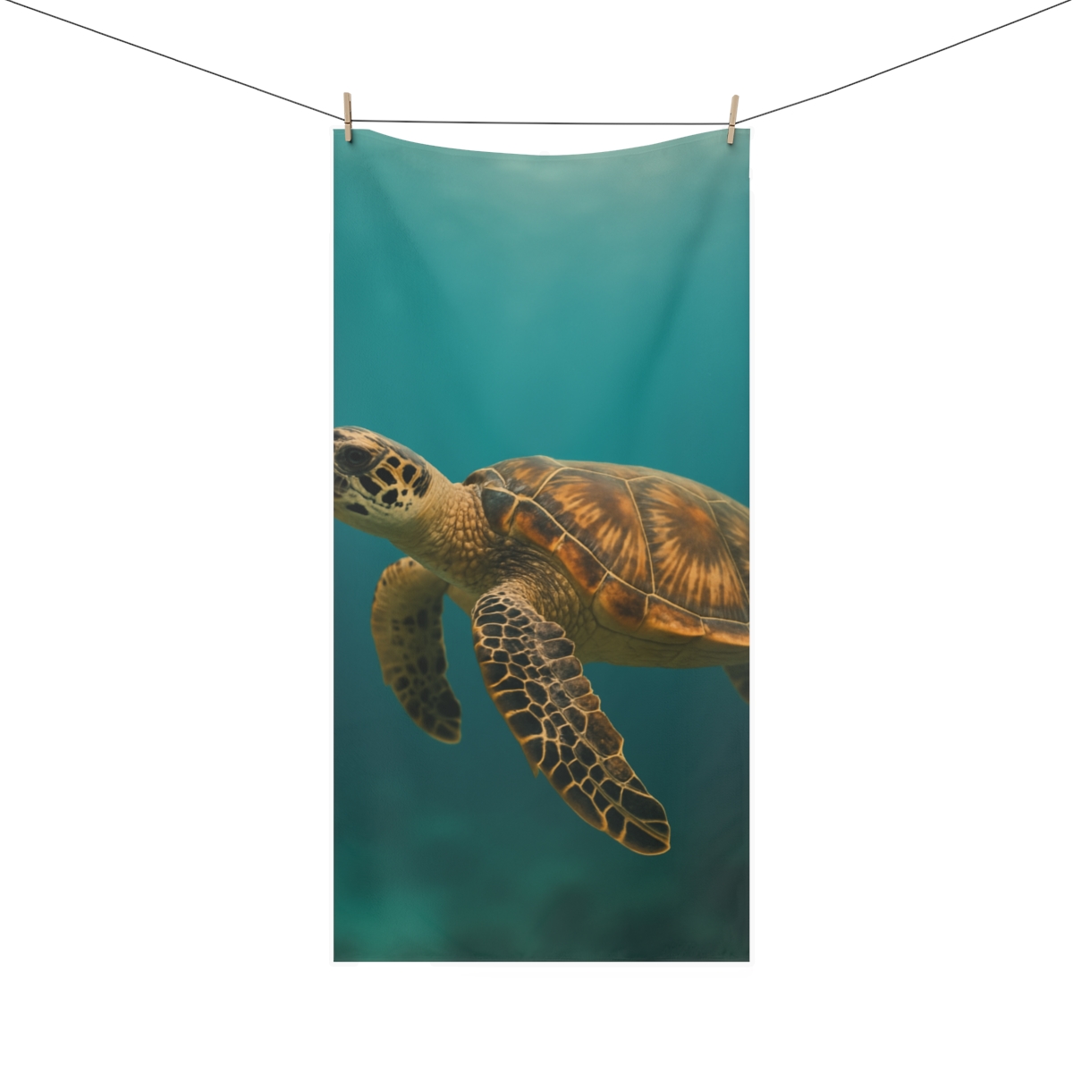 Tidal Drift Hawksbill Sea Turtle stylish beach towels