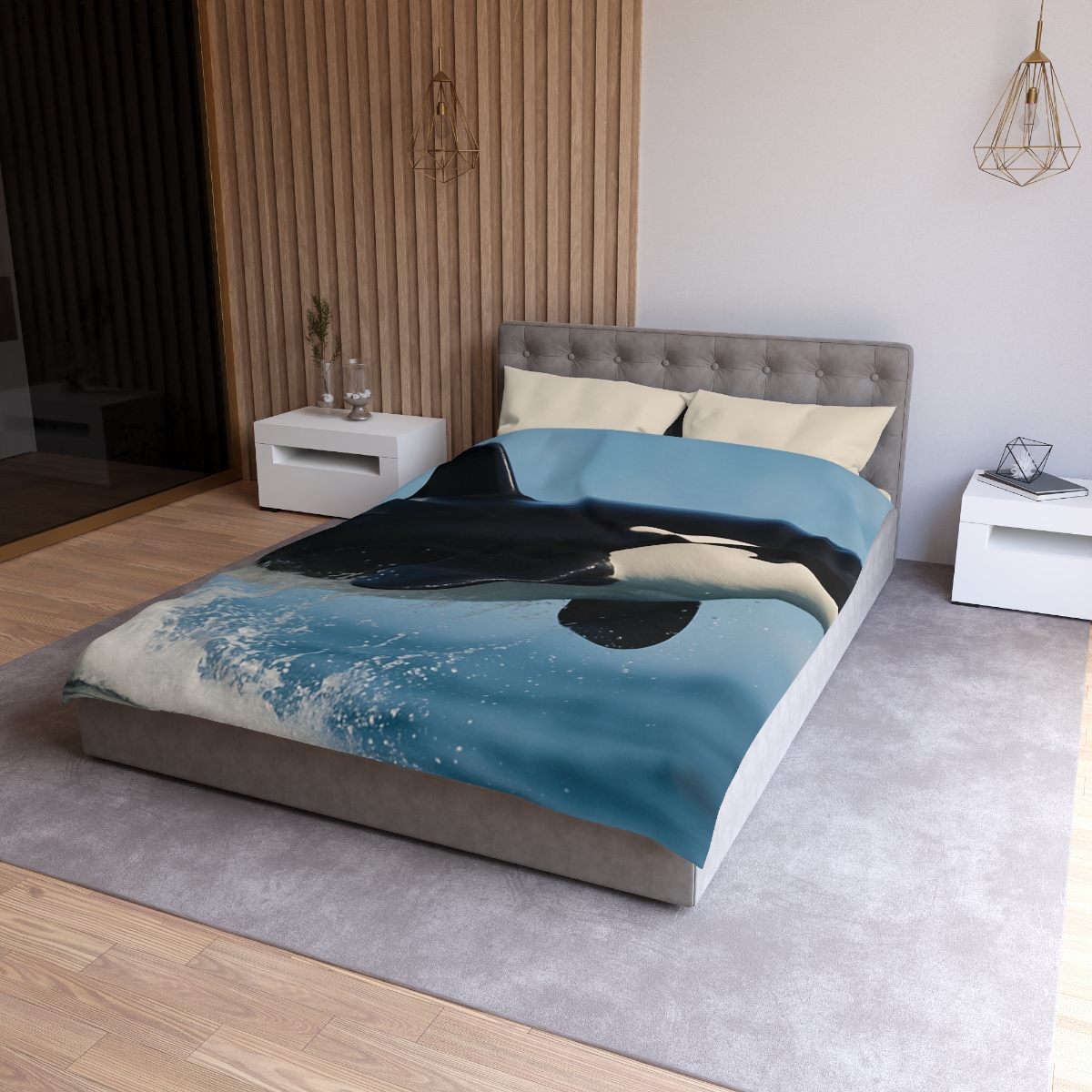 Tidal Monarch Orca custom duvets