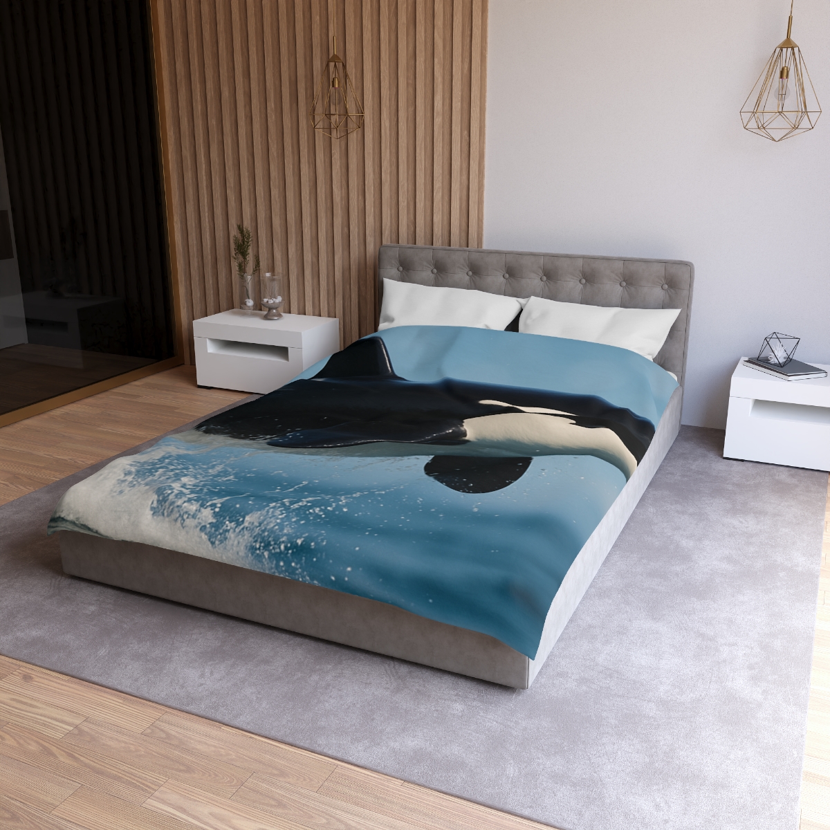 Tidal Monarch Orca custom duvets