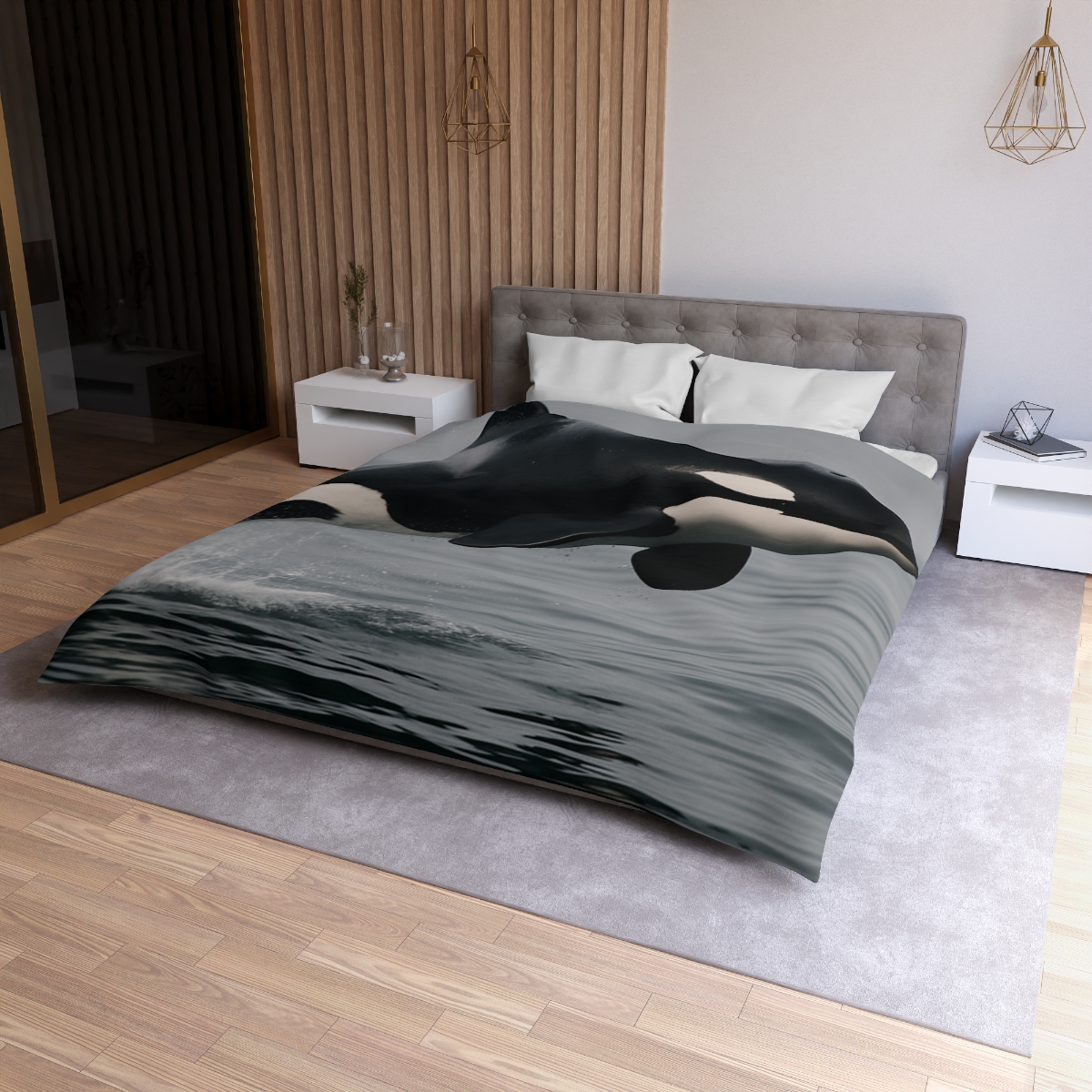 Tidal Monarch Orca custom duvets