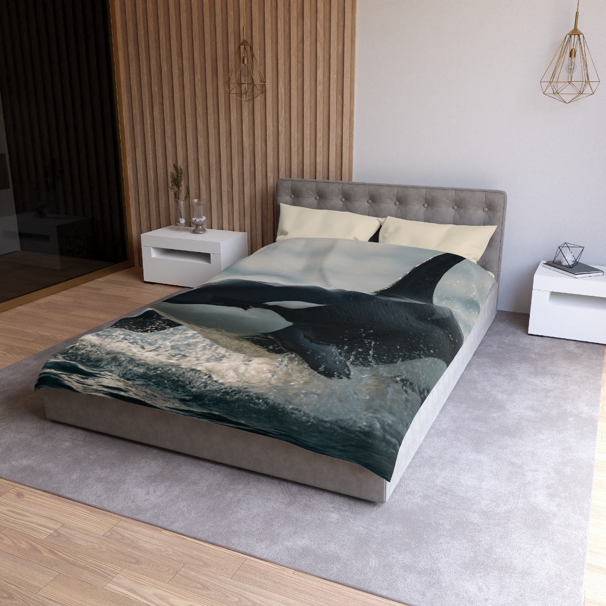 Tidal Monarch Orca custom duvets