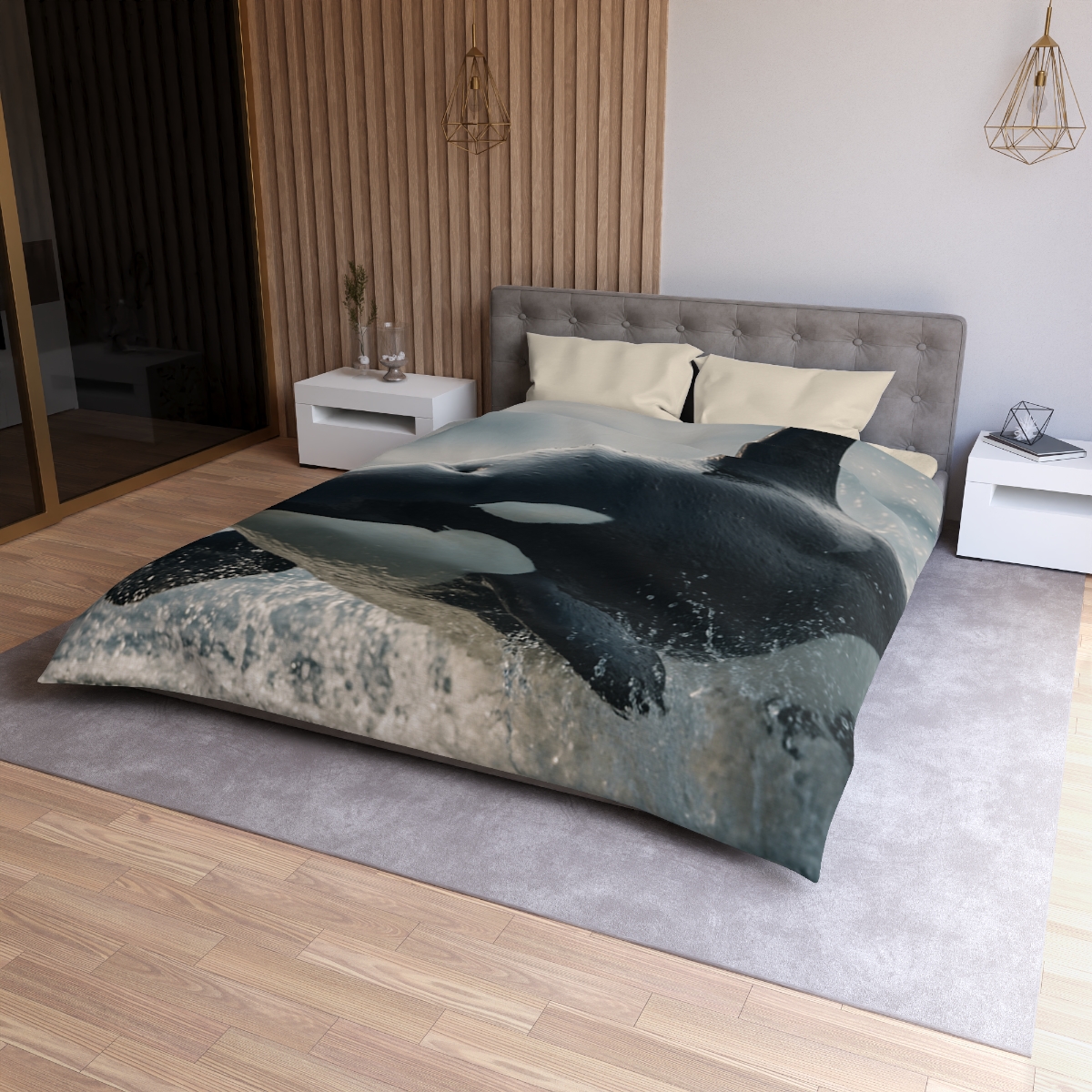 Tidal Monarch Orca custom duvets