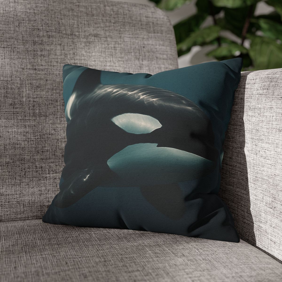 Tidal Shadow Orca soft cotton pillow cases