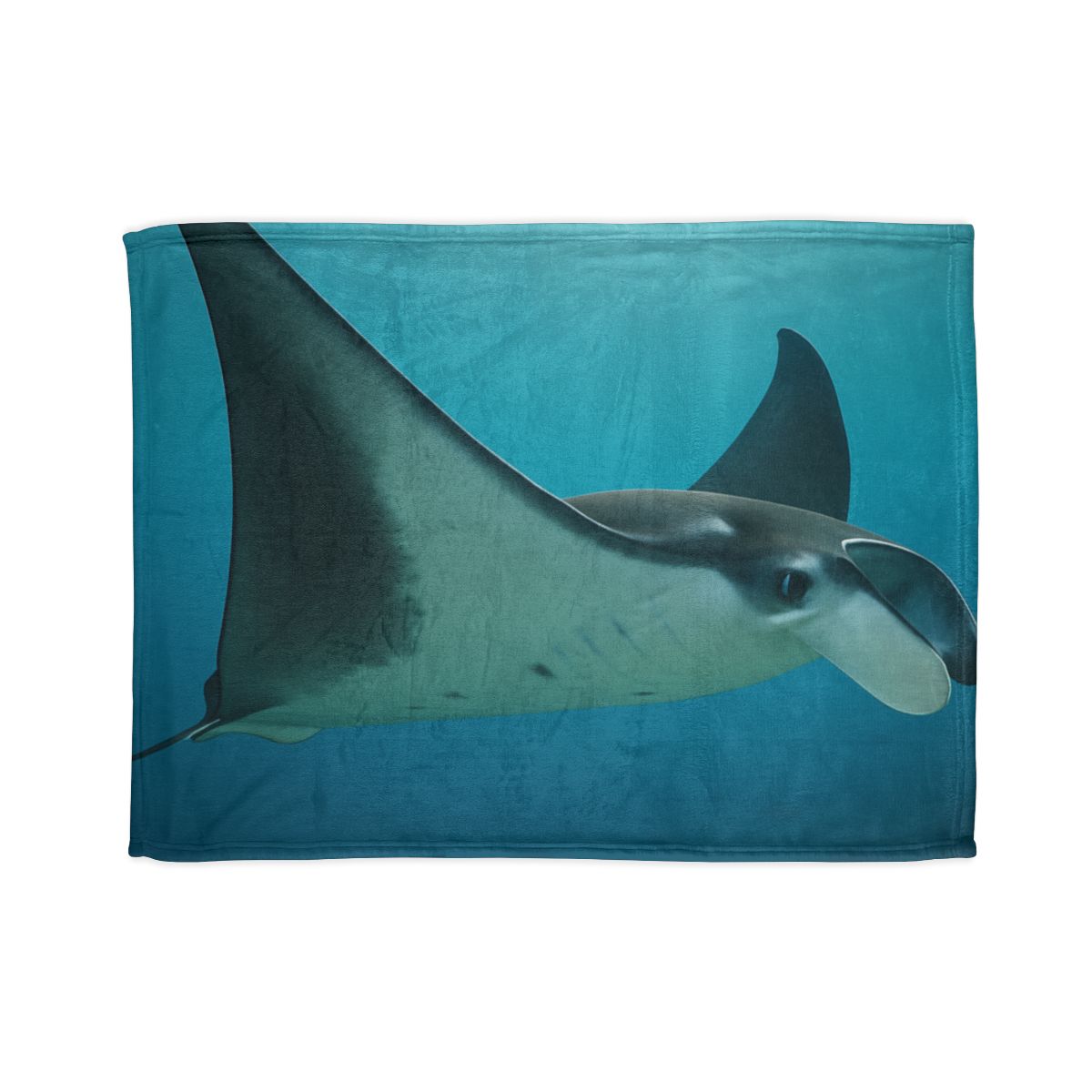 Tidal Wings Reef Manta Ray stylish throw blankets