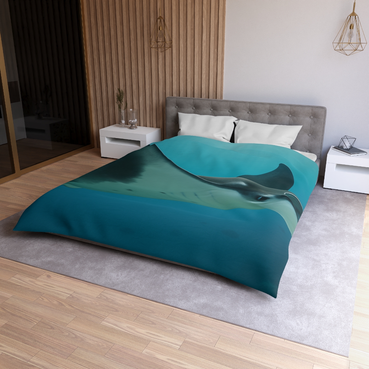 Tidal Wings Reef Manta Ray trendy bedroom duvets