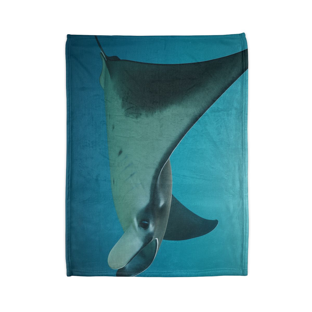 Tidal Wings Reef Manta Ray stylish throw blankets