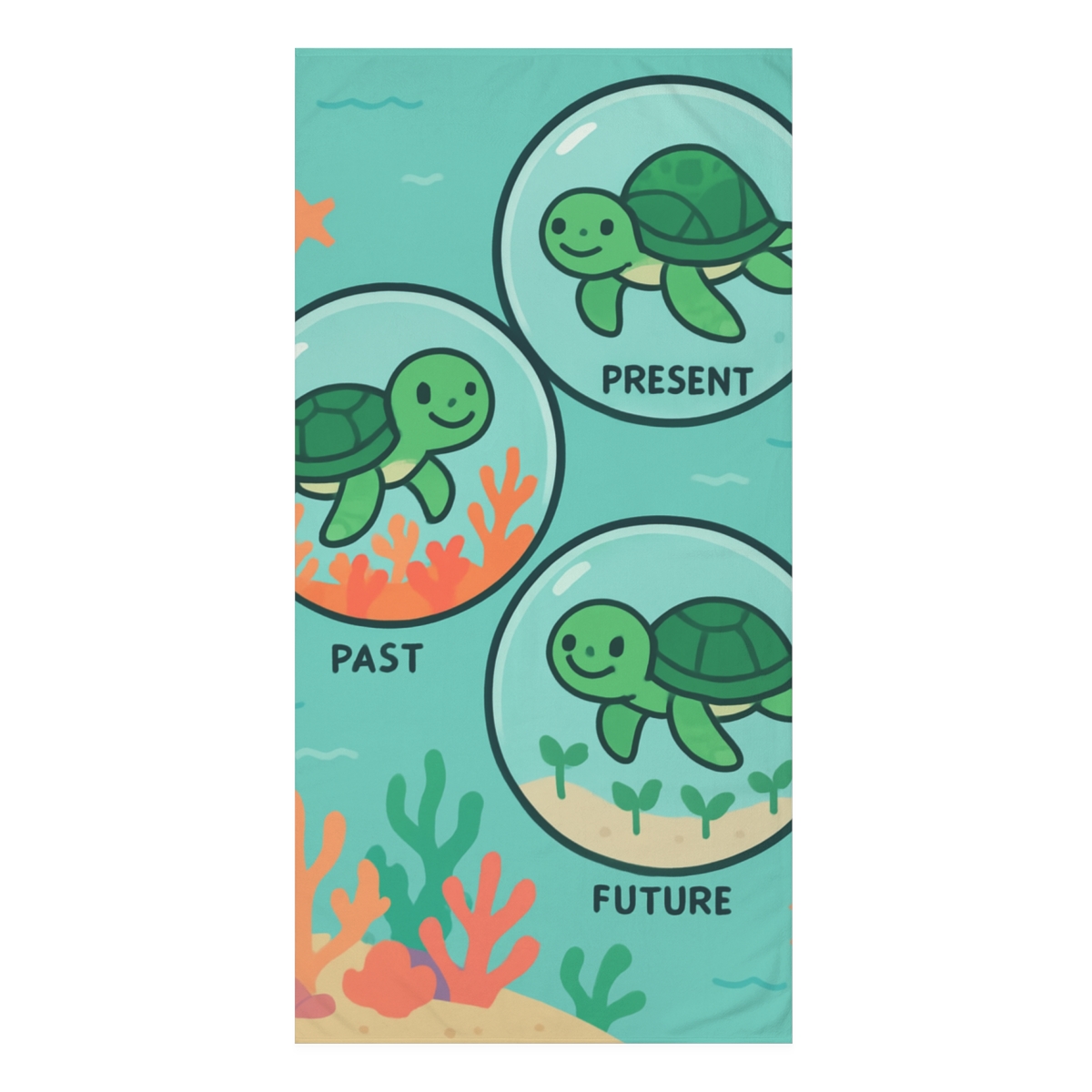 Time Bubble Turtles comfortable face towels