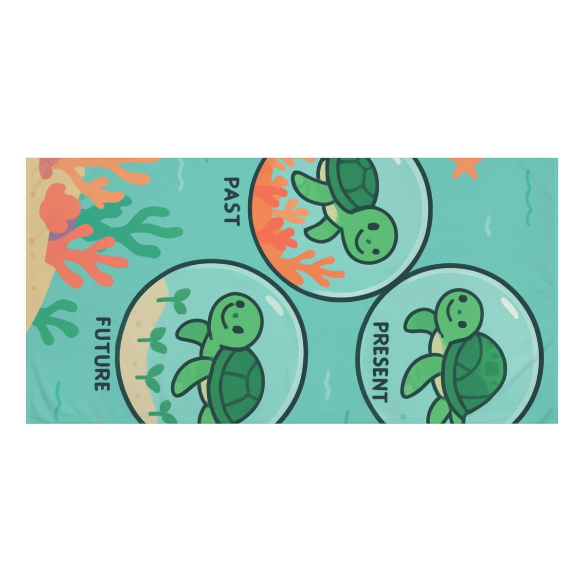 Time Bubble Turtles comfortable face towels