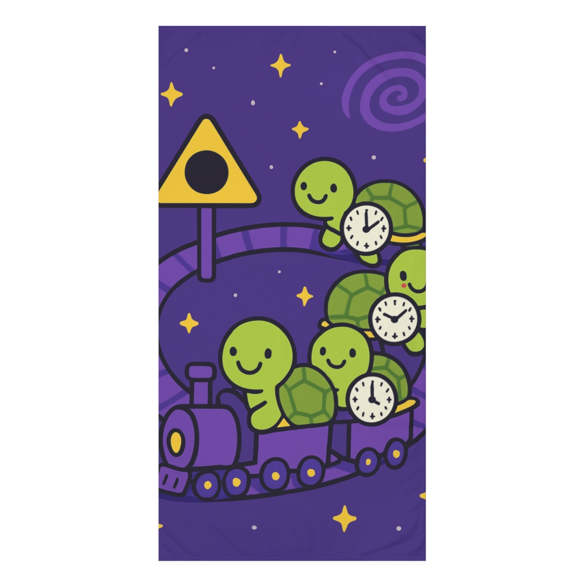 Time Dilation Train Of Turtles personalized bath towels