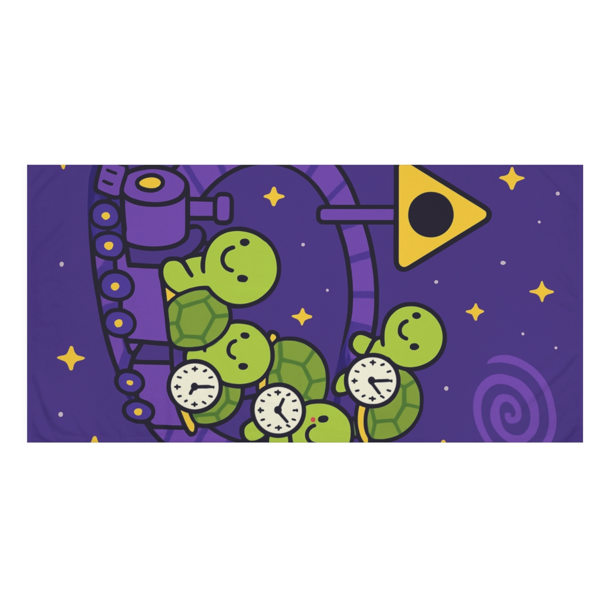 Time Dilation Train Of Turtles personalized bath towels