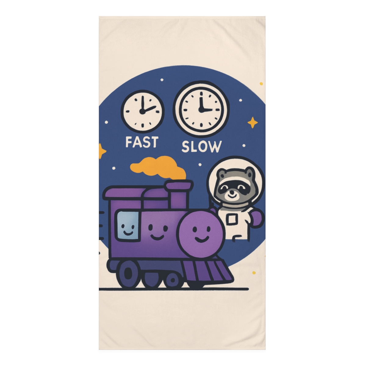 Time Dilation Train Through The Star Tunnel designer printed towels