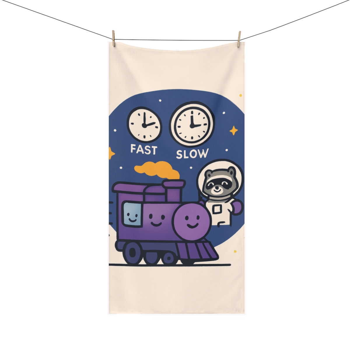 Time Dilation Train Through The Star Tunnel designer printed towels