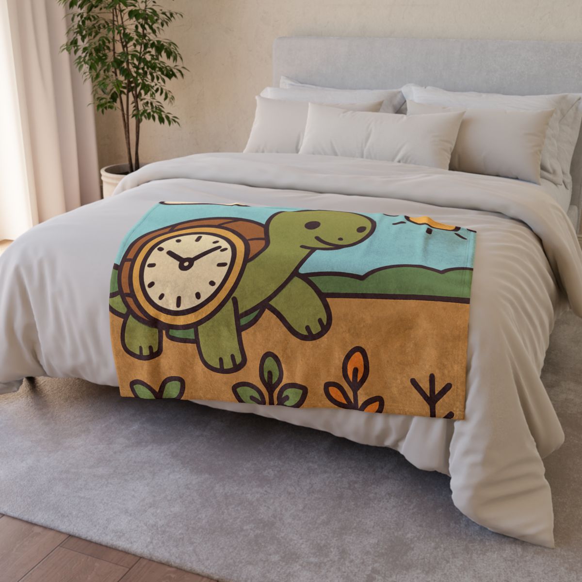 Time Travel Turtle Garden stylish throw blankets