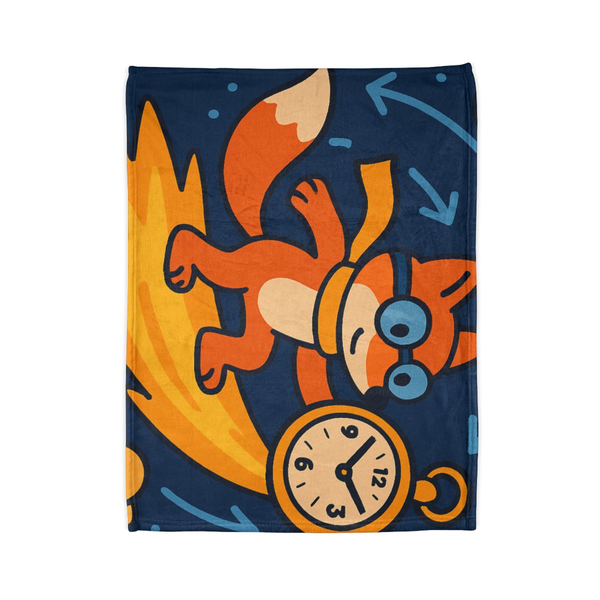 Time Traveling Comet Fox designer printed blankets