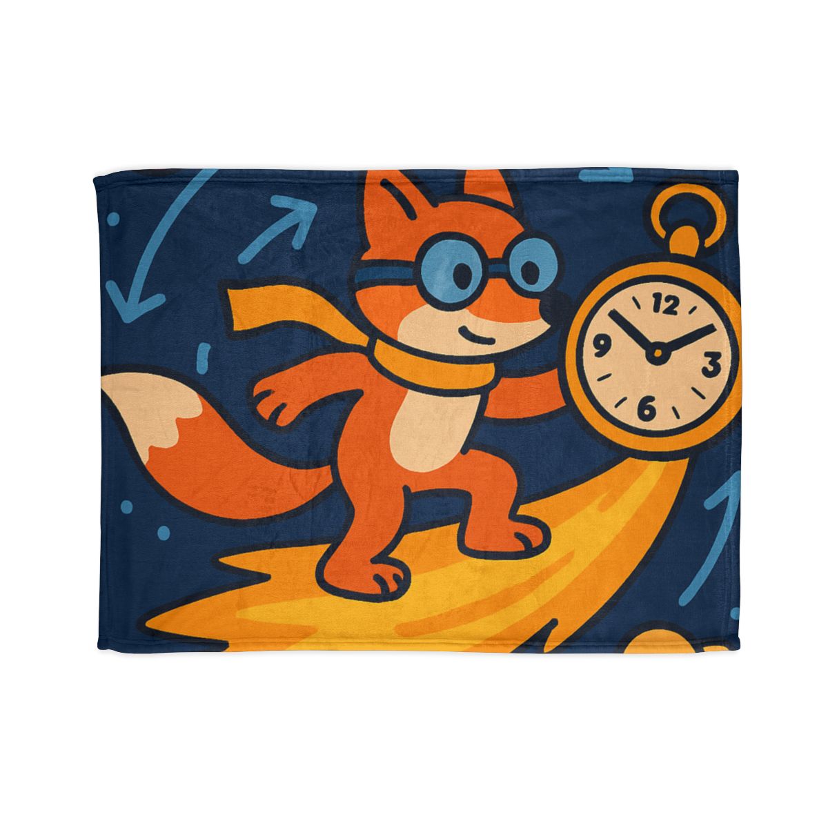 Time Traveling Comet Fox designer printed blankets