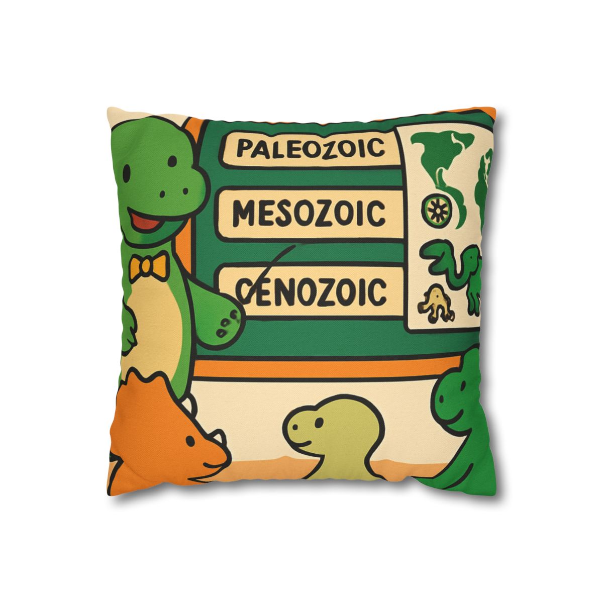 Time Traveling Dino Classroom soft cotton pillow cases