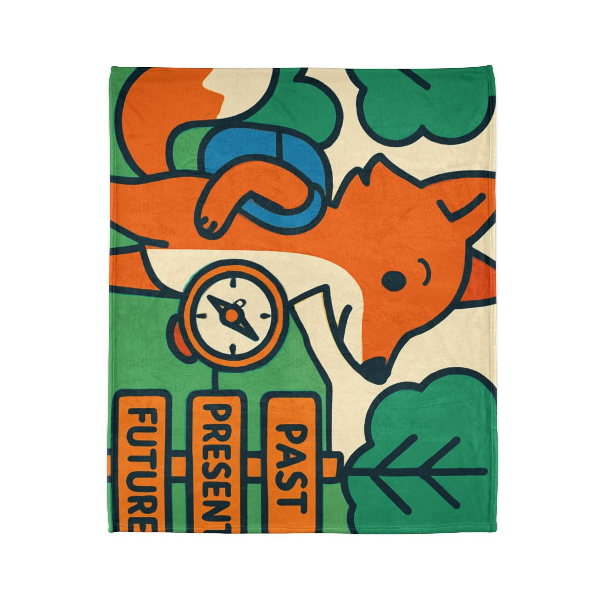 Time Traveling Forest Fox decorative home blankets