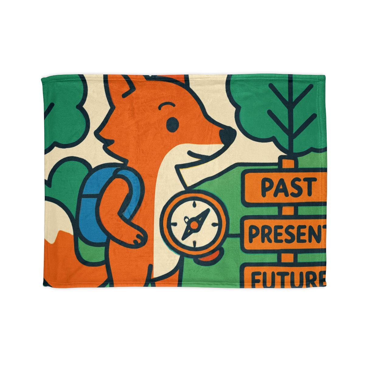 Time Traveling Forest Fox decorative home blankets