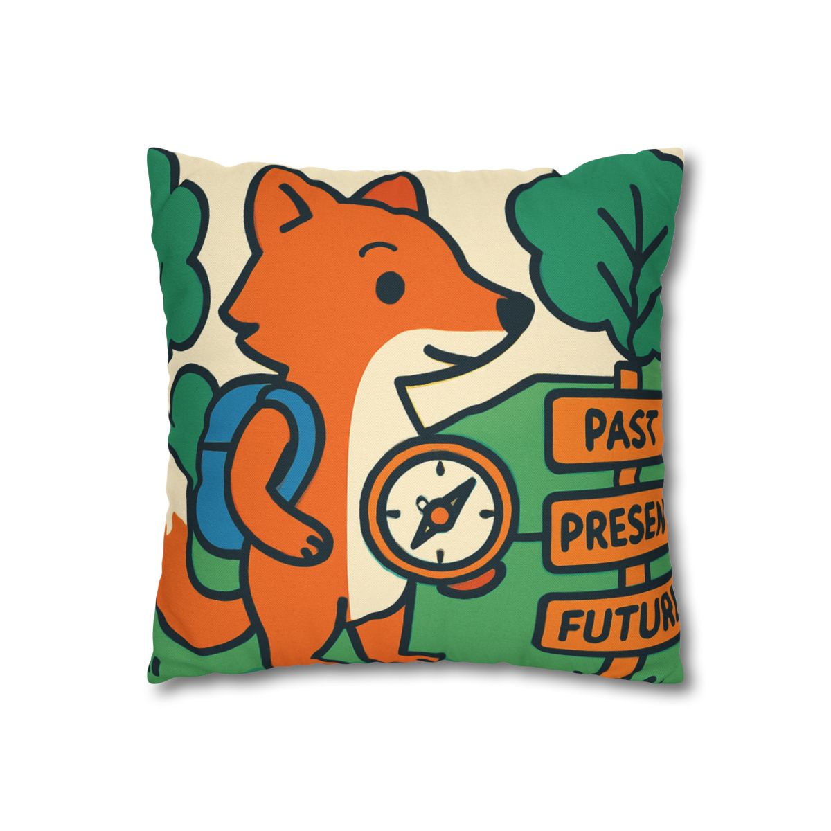Time Traveling Forest Fox trendy patterned pillow cases