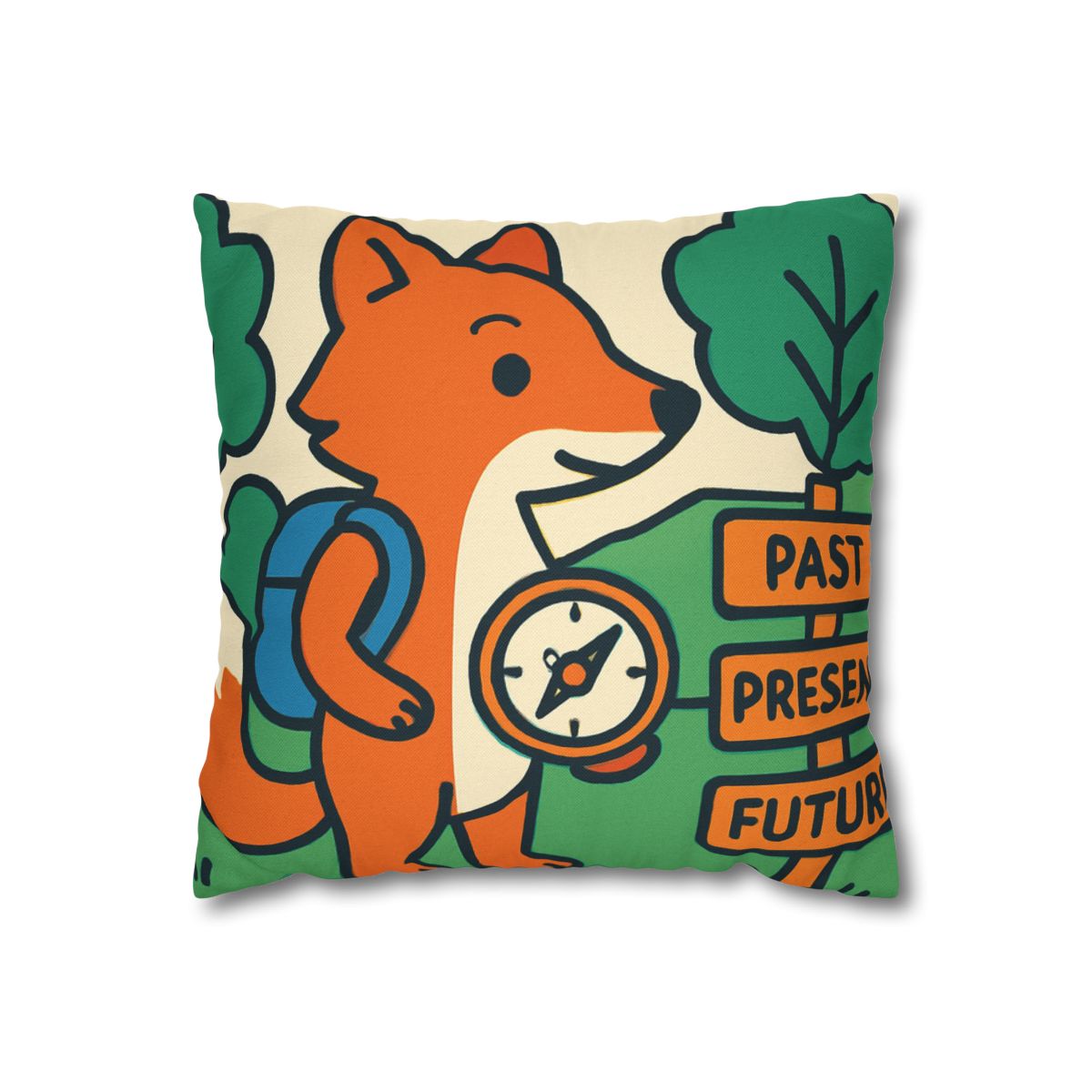 Time Traveling Forest Fox trendy patterned pillow cases