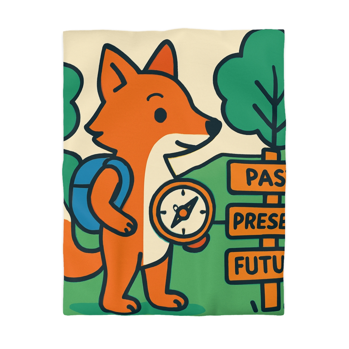 Time Traveling Forest Fox designer printed duvets