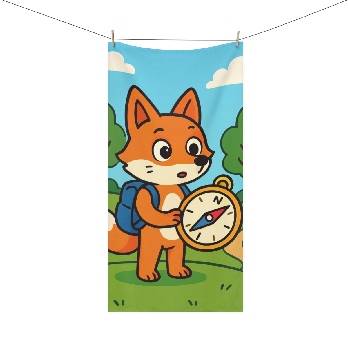 Time Traveling Forest Fox stylish beach towels