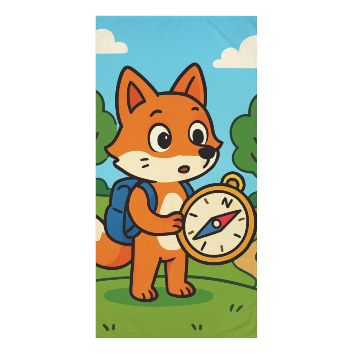 Time Traveling Forest Fox stylish beach towels