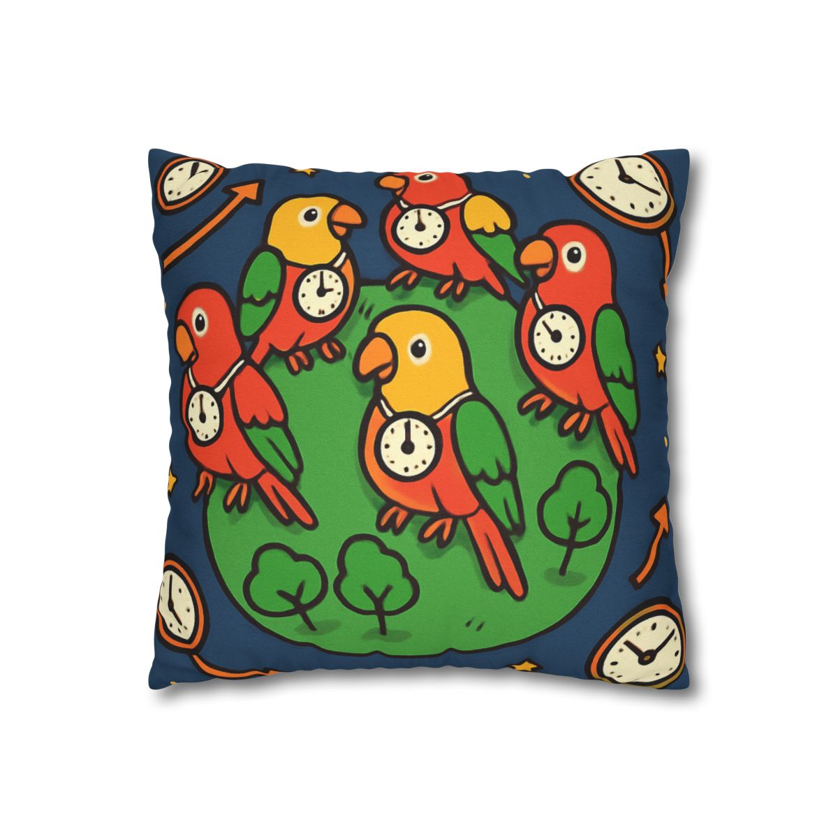 Time Traveling Parrot Planet designer print pillow cases