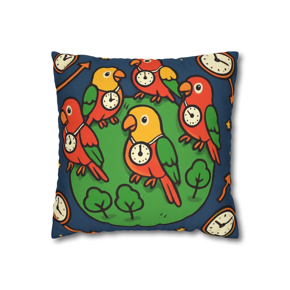 Time Traveling Parrot Planet designer print pillow cases
