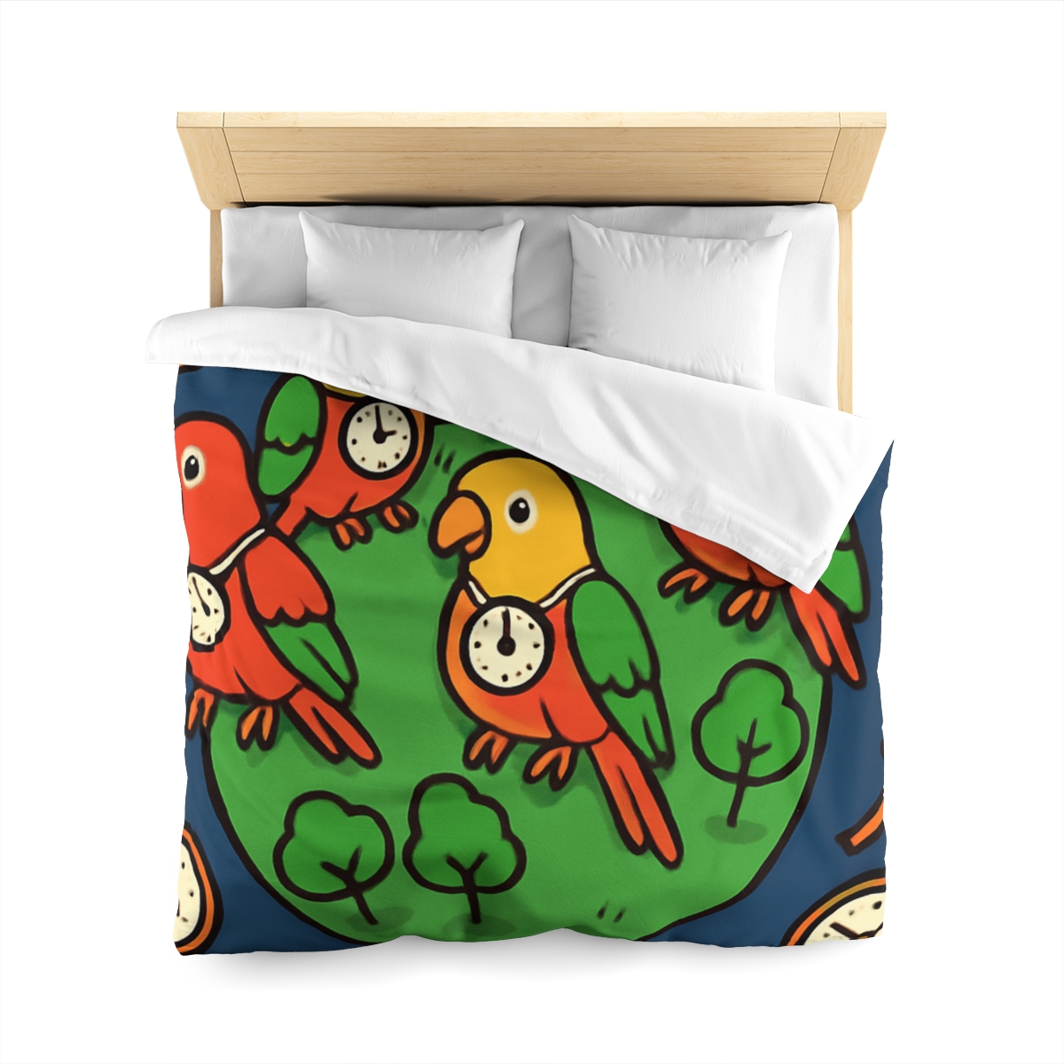 Time Traveling Parrot Planet personalized bedding duvets