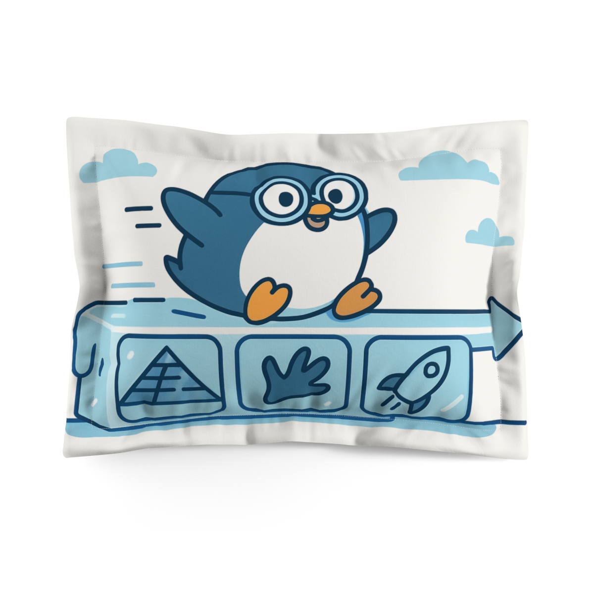 Time Traveling Penguin Timeline stylish throw pillows