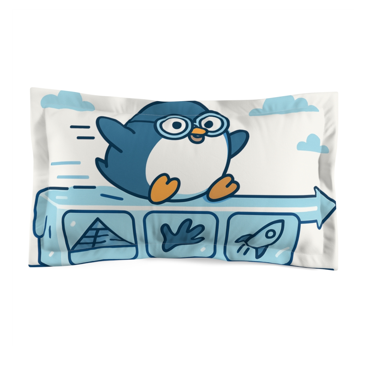 Time Traveling Penguin Timeline stylish throw pillows