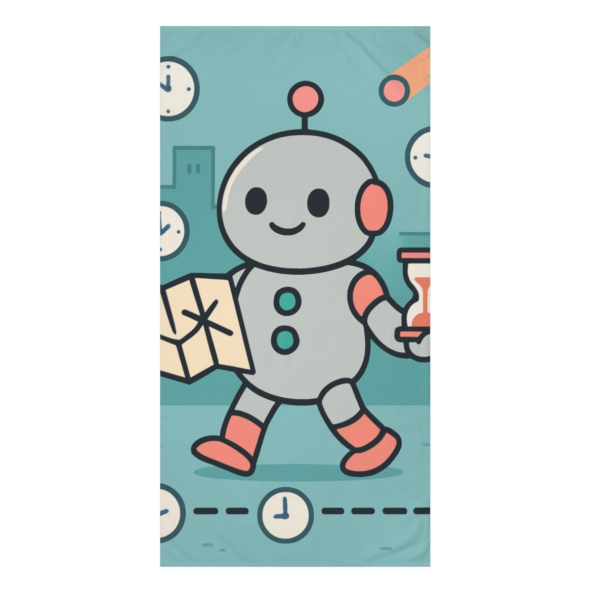 Time Traveling Robot soft cotton towels