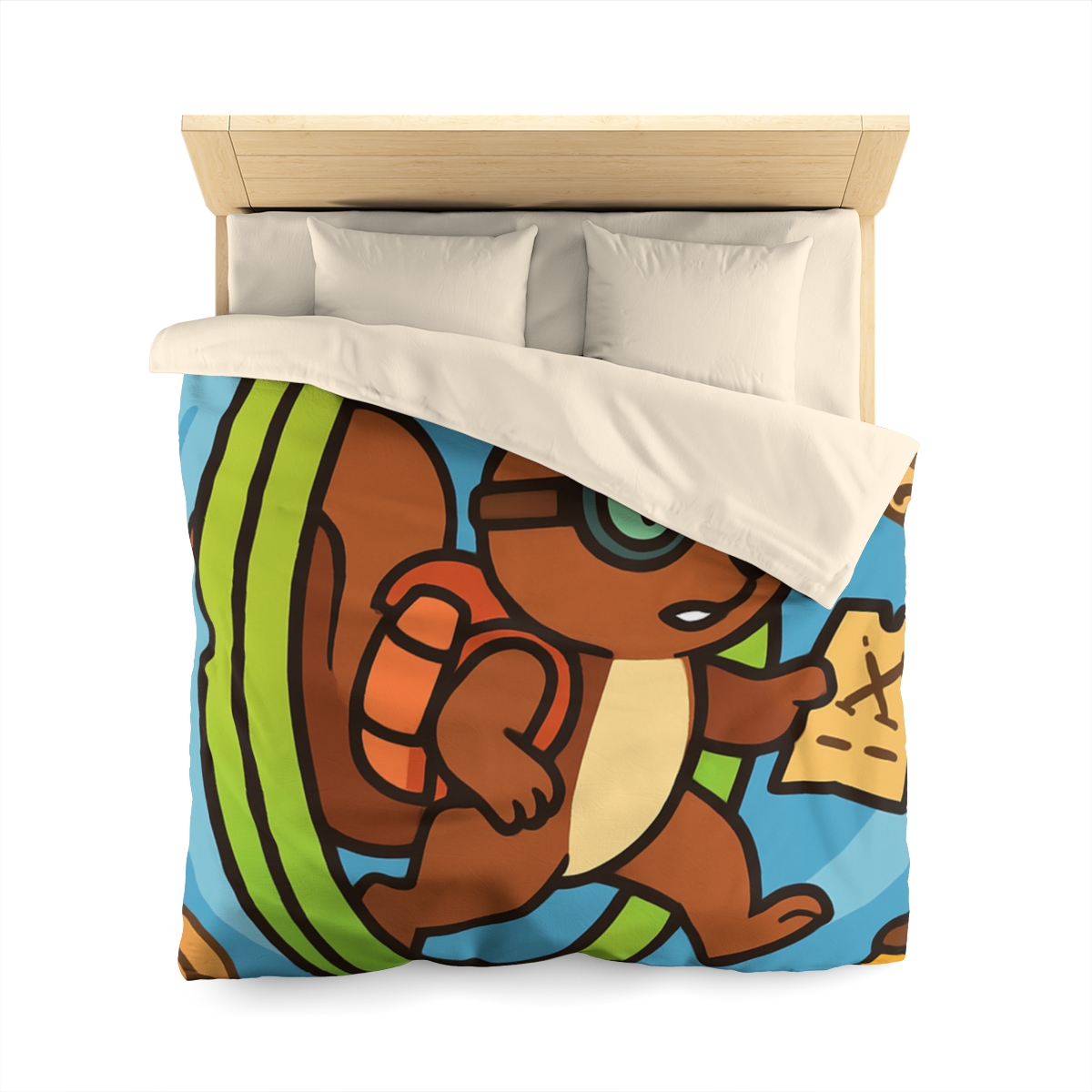 Time-Traveling Squirrel Explorer designer printed duvets